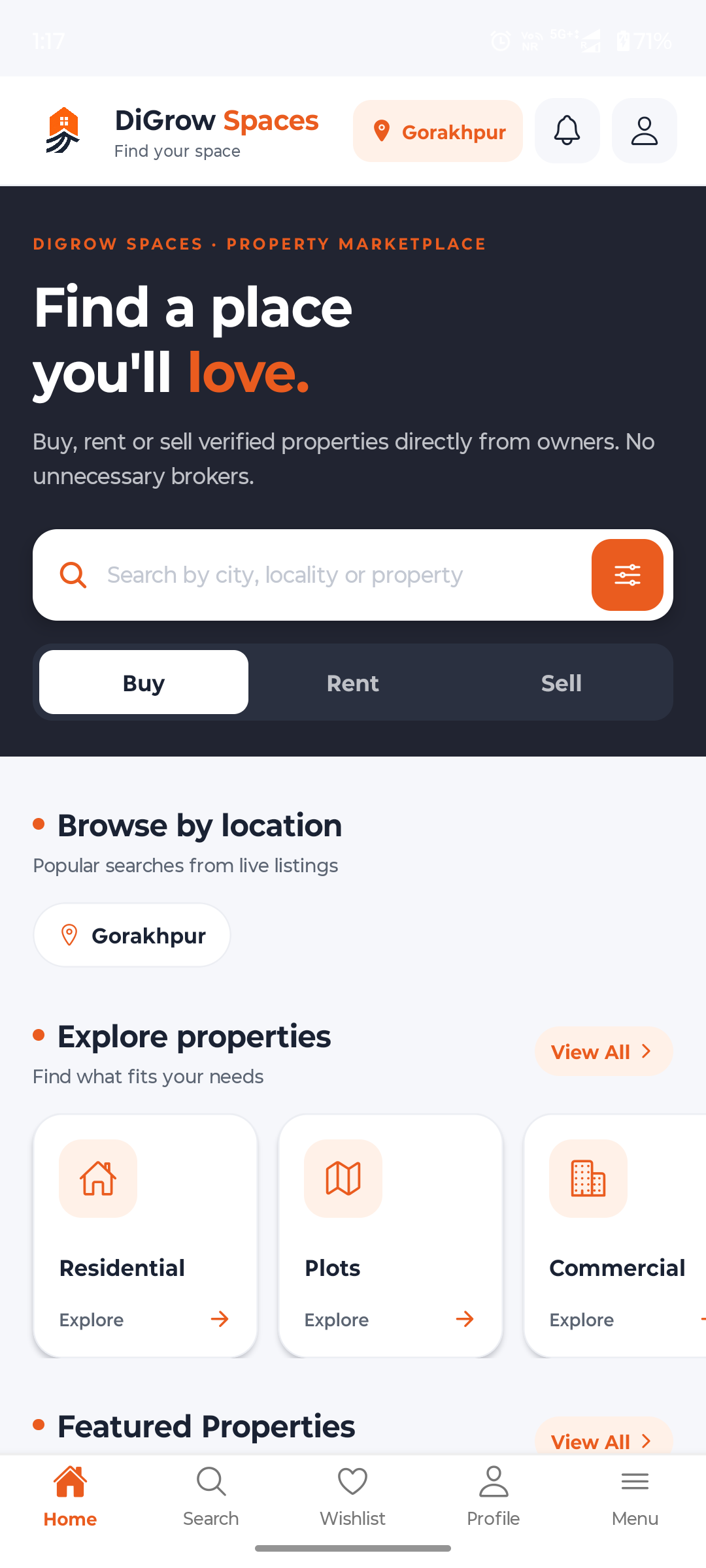 Digrow Spaces — Mobile Property App